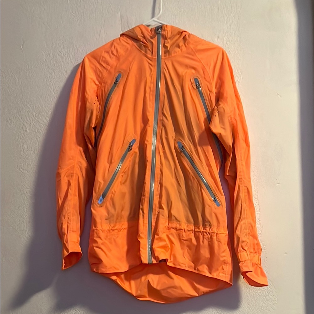 Bright lululemon Orange Hooded Jacket with Zipper Details